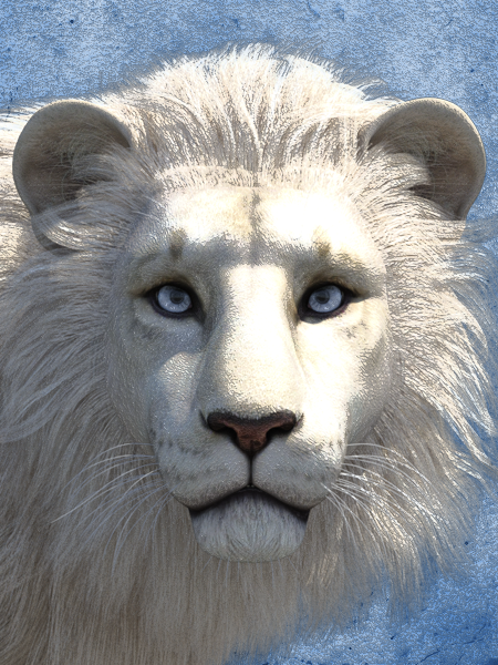 Blue Eyed White Lion. Digital art made by digital artist Ferretmania